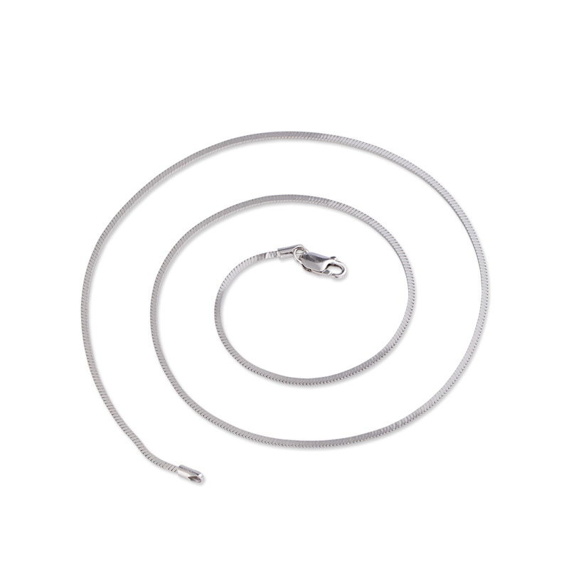 925 plata esterlina 1.5mm cuadrado collar de cadena de hueso de serpiente marca de moda femenina multifuncional cadena de clavícula de alta calidad para hombres chapada en plata platina