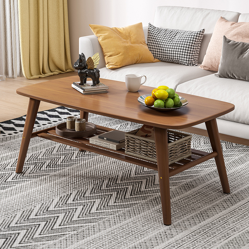 Mesa de café sala de estar casa pequeño apartamento balcón pequeña mesa de té simple moderna casa de alquiler sofá lado mesa de café de doble capa mesa pequeña