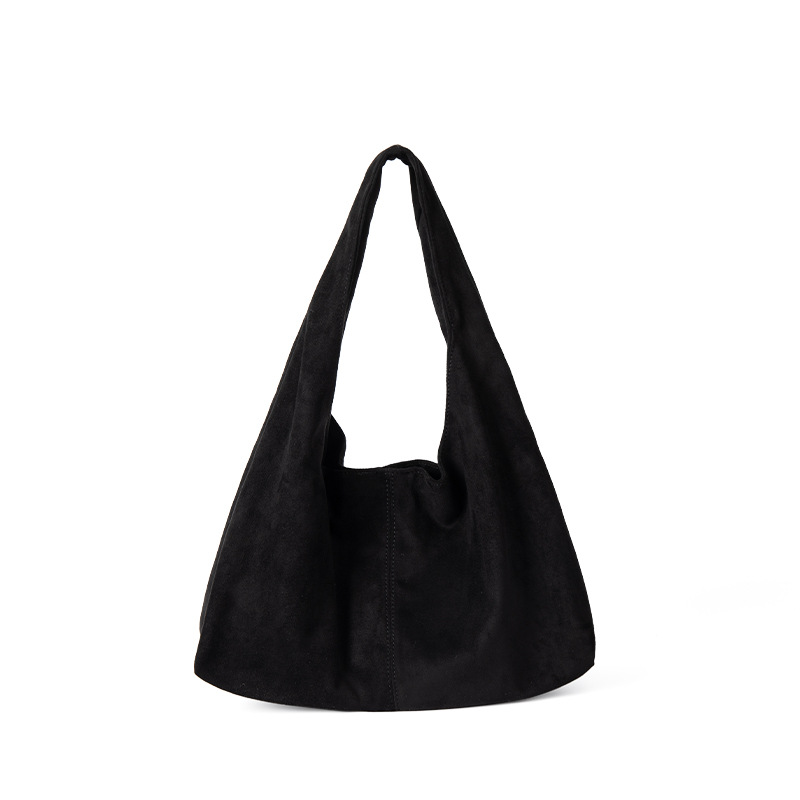2024 New Autumn/Winter Large Capacity Retro Lazy Style Shoulder Bag For Women Korean Niche Suede Handheld Tote Bag - Thumbnail 5