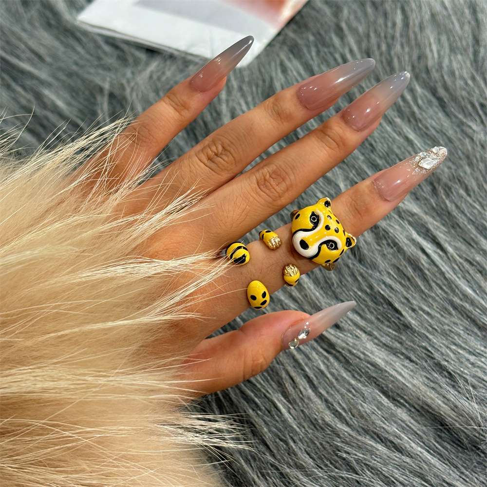 15g Weight Open Rings Classification 1 Set Quantity Holiday, Daily Occasion Alloy Material Animal, Cartoon Pattern All Seasons Season Women's Gender Plating Design Original Design, Cute Style Original Design Cute Animal Cartoon Alloy Plating Women's Open Rings 2