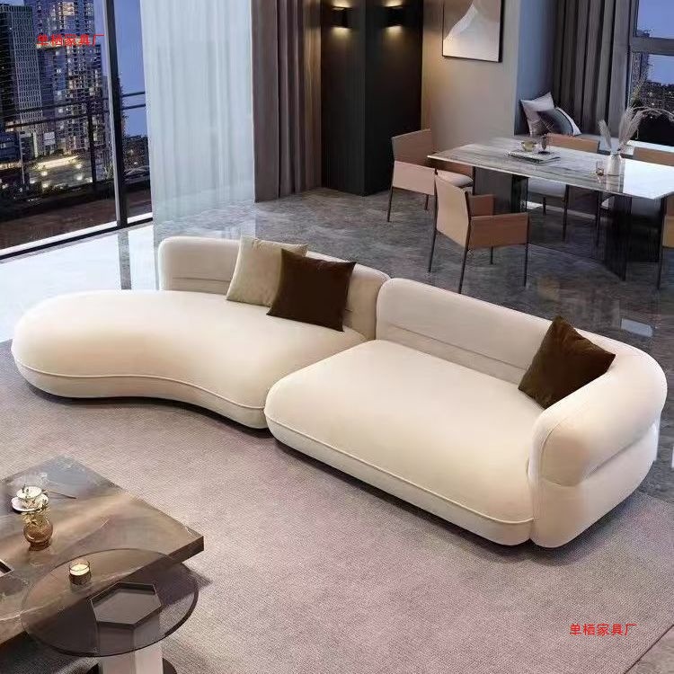 Modern Rental House Special-Shaped Simple Sofa Italian Office Light Luxury Straight Row Minimalist Living Room Sofa