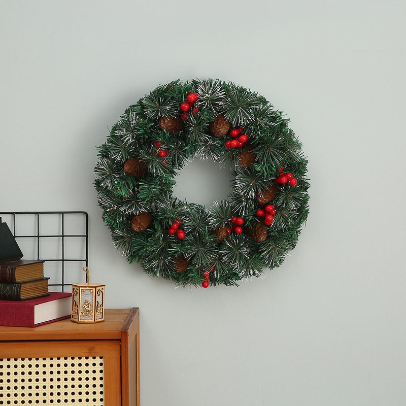 Amazon Autumn Decorative Garnish Christmas Decorations Creative Door Hanging Simulation Mixed Red Cone Pine Rattan