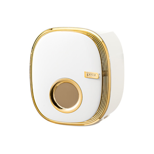 Wall-mounted hole-free household tissue box multifunctional bathroom tissue storage box waterproof and dustproof electroplated tissue box