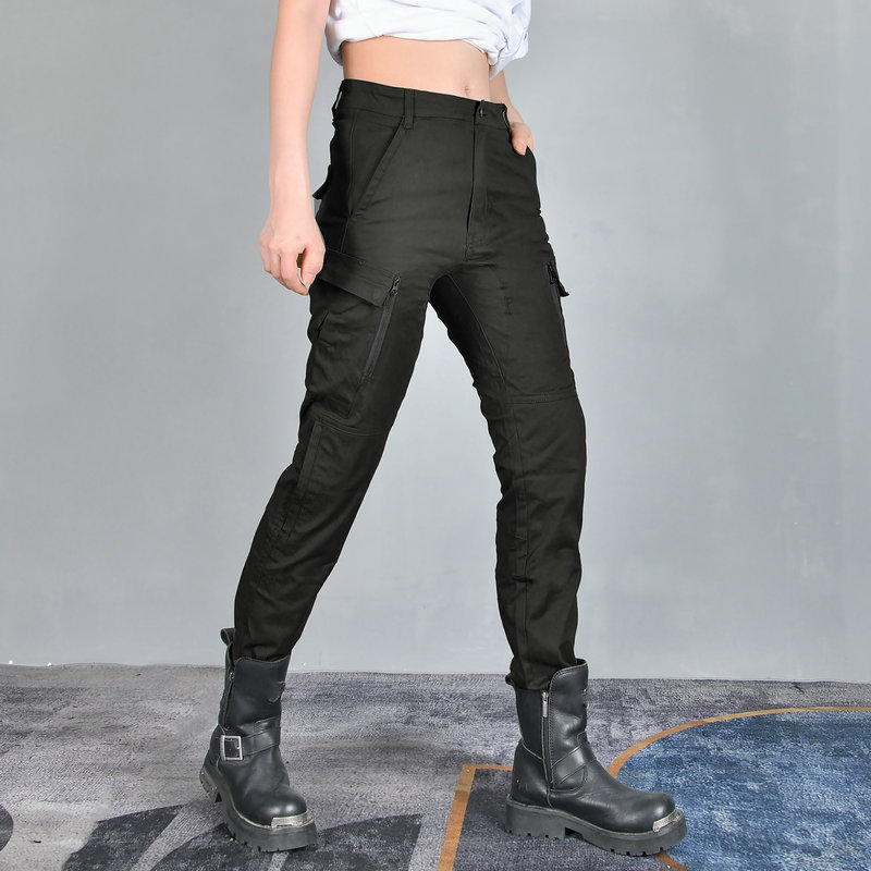 VOLERO motocicleta Four Seasons pantalones de ciclismo resistentes a las caídas retro casual Transpirable cintura alta Mujer Caballero motocicleta pantalones resistentes a las caídas