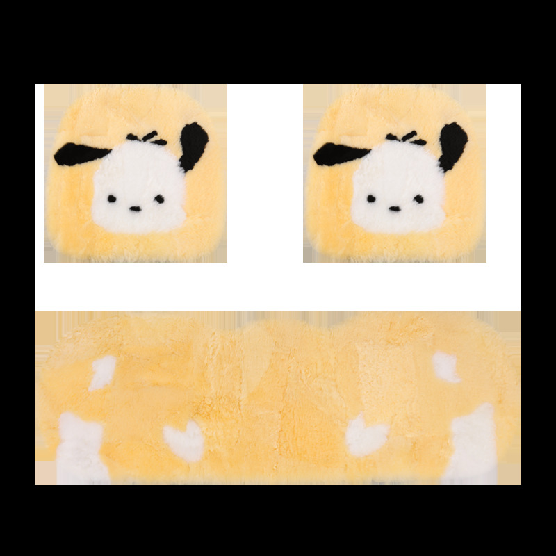 Pure wool car cushion single piece winter fur integrated three-piece car cushion warm plush seat cushion rear row strip