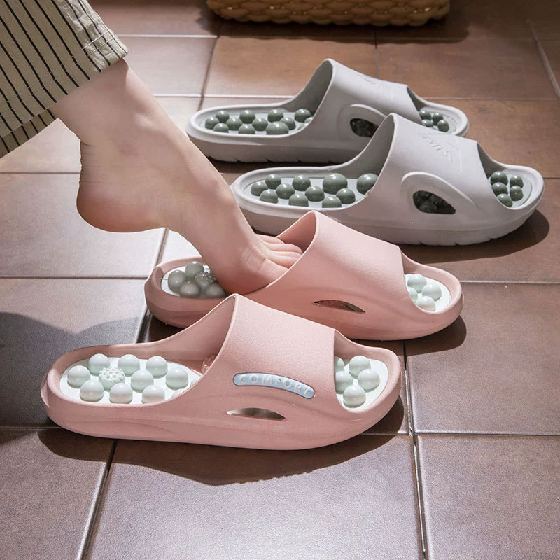 Массажные тапочки женский 2025 новый домашний противоскользящий крытый дом ноги акупунктурные точки ванная ванная ванна холодные тапочки мужчины