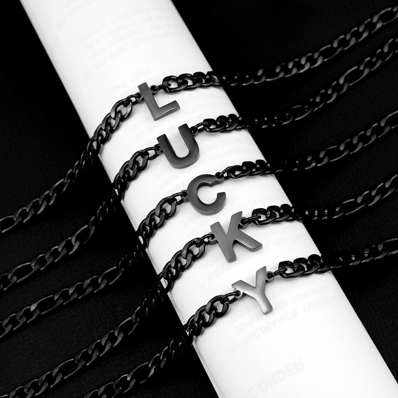 Men's Figaro Chain Cross-border Supply Of European And American Coup, Figaro 26-letter Titanium Steel For Men, Wholesale_voghion.com