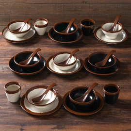 祥源美密胺餐具市井怀旧复古地摊风火锅店摆台四件套碗碟勺杯套装