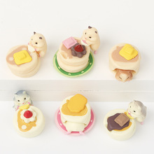马卡龙小仓鼠6件套PVC蛋糕装饰摆件仓鼠生日蛋糕烘焙玩具摆件