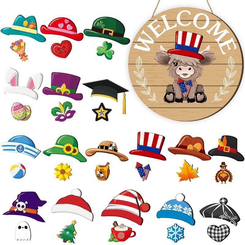 Christmas Halloween 35pcs Interchangeable Welcome Sign|undefined