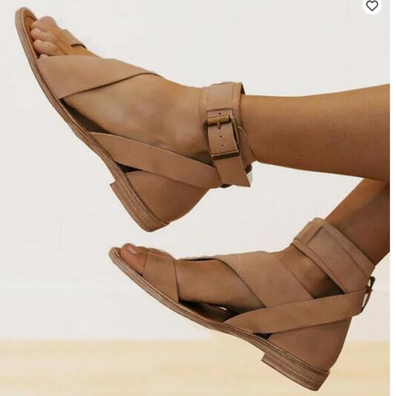 Juti 2024 Summer New plus size Women's Shoes wish Women Flat Sandals Ladies' flat sandals