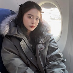 2025冬新款复古保暖宽松连帽毛领派克羽绒棉服百搭外套女