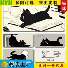 国境を越えたゲームの学生のオフィステーブルマットの新しいシンプルなアニメかわいい猫の超大型マウスパッドはカスタマイズ可能です