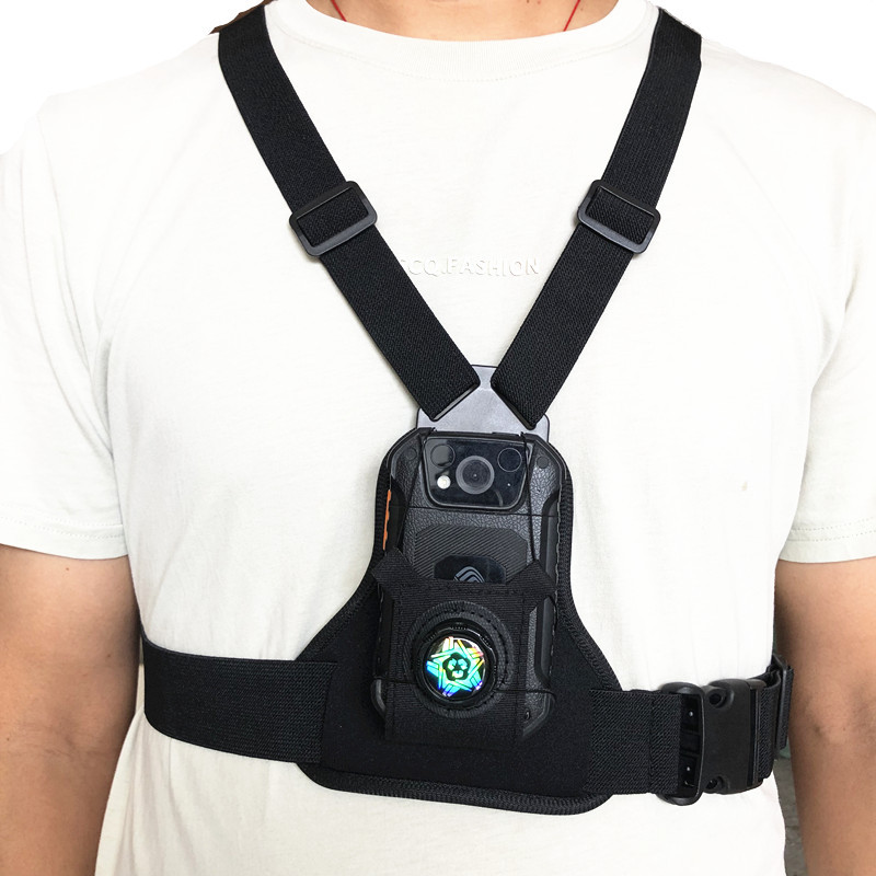 Body Worn Camera with Chest Strap and Double Shoulder Straps, Universal Type, Suitable for Cycling, Climbing, Skiing, Fishing, Power and Railway Maintenance