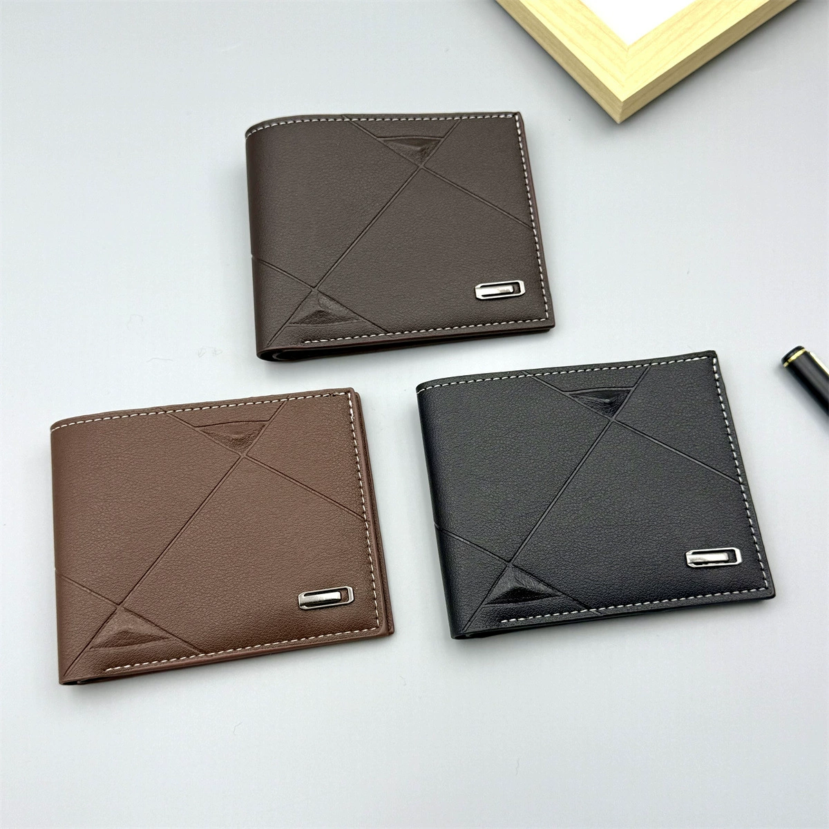 Трансграничный новый Amazon Горячий мужской кошелек многофункциональный бизнес большой емкости