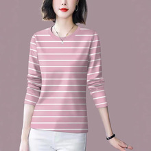 清仓捡漏~高档纯棉剪标女装2025新款秋季减龄长袖遮肚T恤女上衣潮