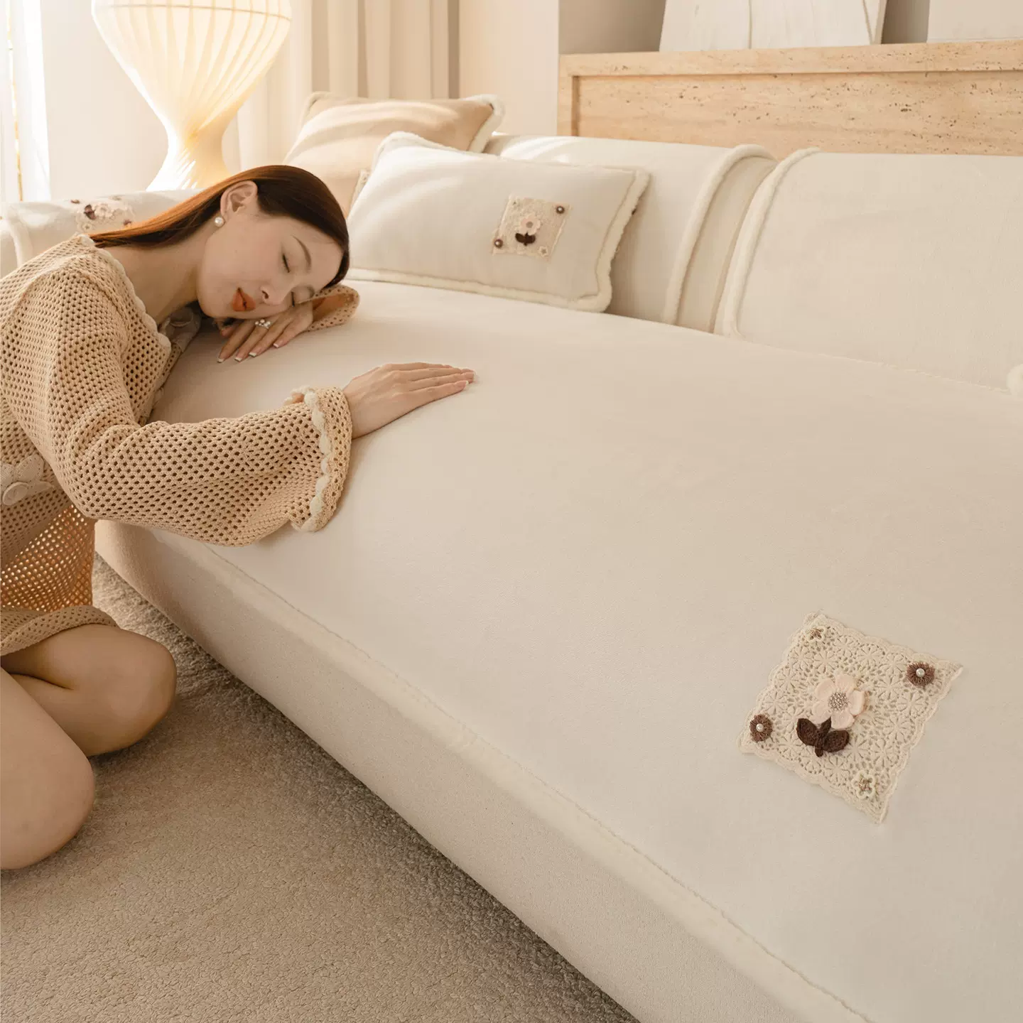 秋冬季新款沙发垫2025奶油风防滑加厚牛奶绒沙发垫子冬款皮沙发套