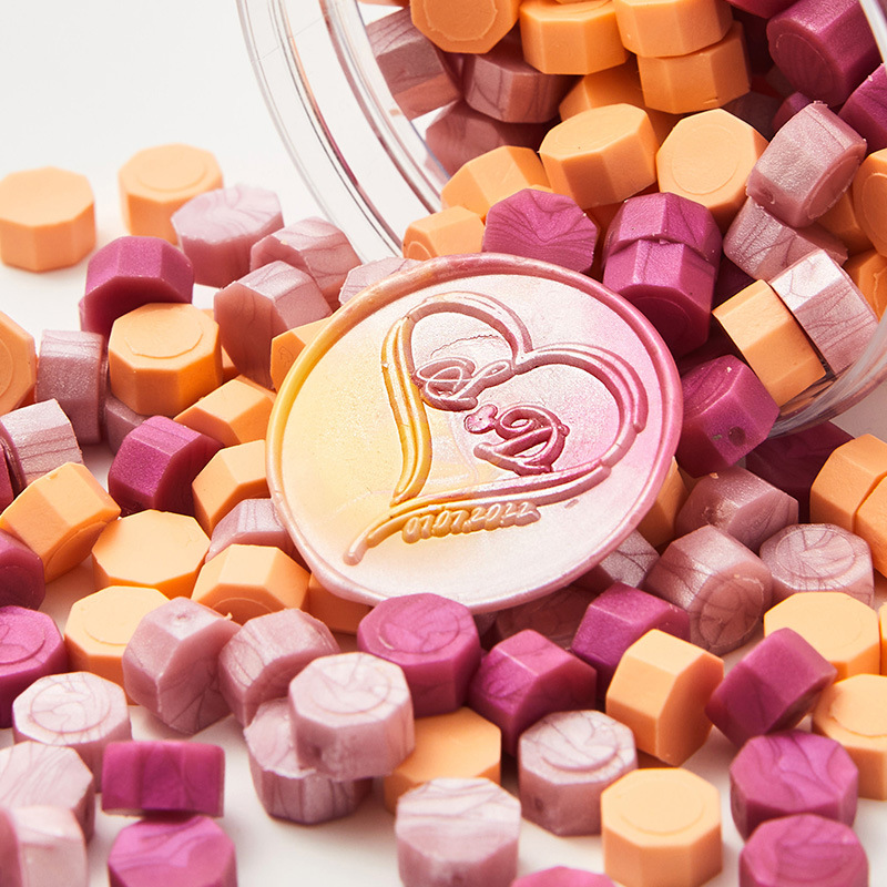 Cera de pintura al fuego, juego completo de sellos de pintura al fuego, octogonal, transparente, colorido, bolsa de colores mezclados, cera, venta al por mayor barata