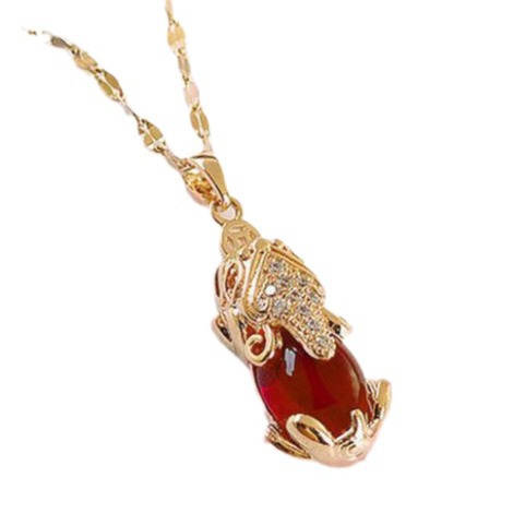 Collar de arroz rojo para mujeres minimalistas de nicho de moda nacional de moda de alta calidad de moda de moda de temperamento de la cadena de clavícula