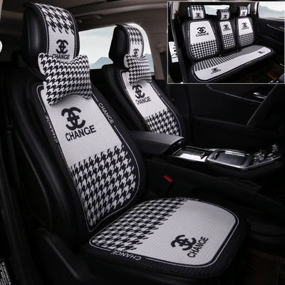 New Car Seat Cushion, Universal for – Seat cushion, seat cover - baixiaoxiangfeng-five-seater-complete-car-set-2-neck-pillows-honeycomb