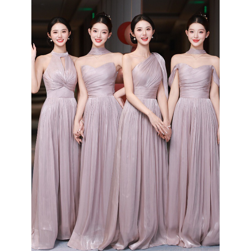 Beautiful Purple Bridesmaid Dresses, New Winter 2025 Models with a High-End Feel, Niche Wedding Sister Group Dresses That Can Be Worn Casually Beautiful Purple Bridesmaid Dresses, New Winter 2025 Models with a High-End Feel, Niche Wedding Sister Group Dresses That Can Be Worn Casually