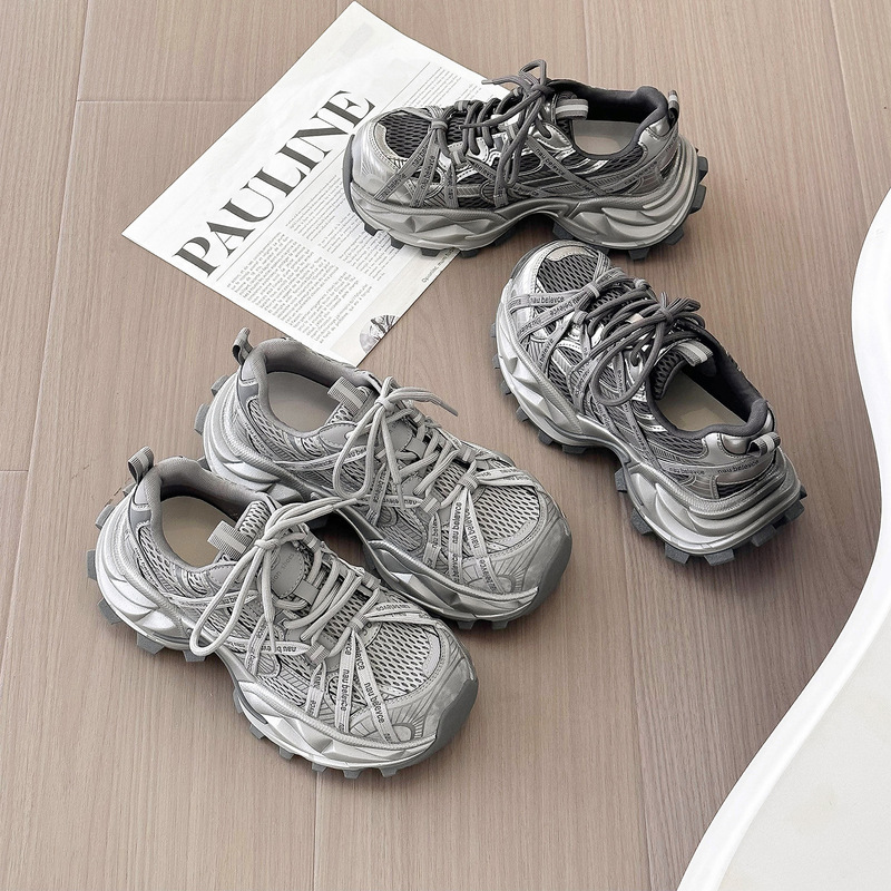 Thick-soled super popular dad sneakers for women, 2026 spring new fashion, trendy, lightweight, versatile, 6cm height-increasing sports casual shoes Thick-soled super popular dad sneakers for women, 2026 spring new fashion, trendy, lightweight, versatile, 6cm height-increasing sports casual shoes