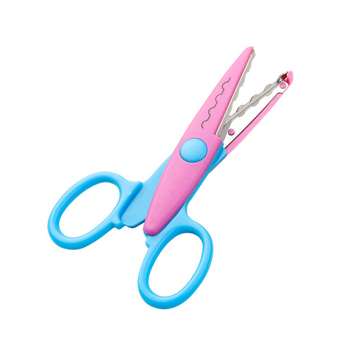 Art scissors, children's handmade plastic scissors, kindergarten edge-wrapped spring scissors for paper cutting, scissors that do not hurt hands, wholesale