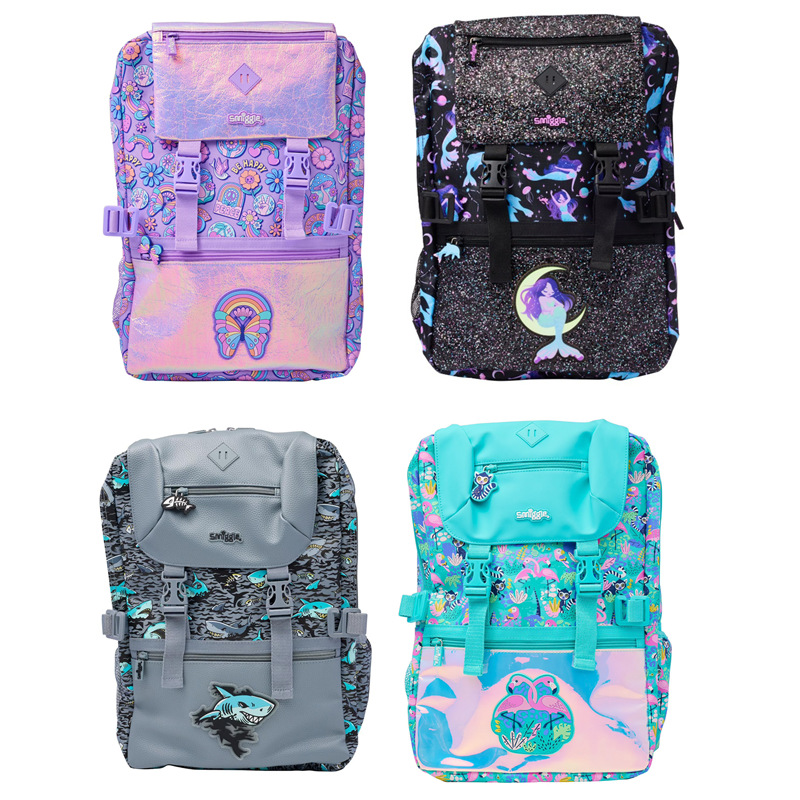 Mochila escolar australiana smiggle para estudiantes de escuela primaria, niños y niñas, mochila de gran capacidad con tapa abatible