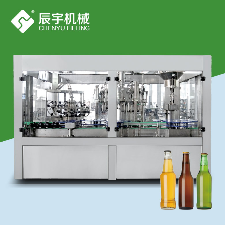 厂家热销啤酒冲洗灌装打塞一体机 玻璃瓶啤酒生产线 啤酒加工设备
