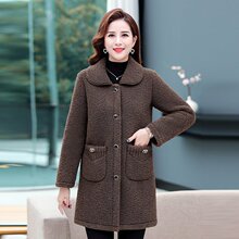 2023秋冬新款中老年女装妈妈装翻领中长款呢大衣风衣外套时尚洋气
