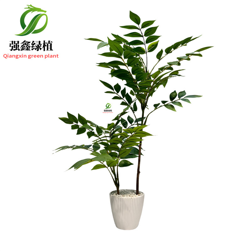 Planta de simulación de interior eucalipto árbol falso bonsai sala de estar decoración del suelo hoja de dinero falsa planta verde adorno en maceta image 25