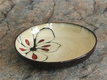 外貿出口美國陶瓷餐具 手繪花朵窯變釉湯菜盤深盤餃子盤沙拉盤子