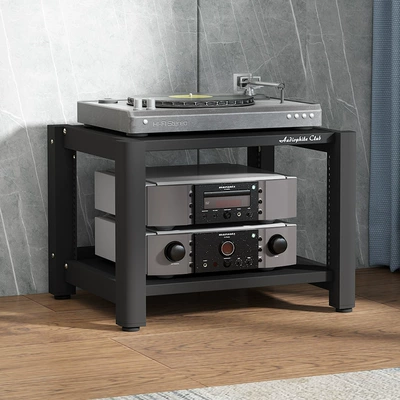 Adjustable Power Amplifier Rack Audio and Video Equipment Cabinet Audio Rack Equipment Cabinet Bracket Tripod (Electric car big tripod) - black-relief-2-layers