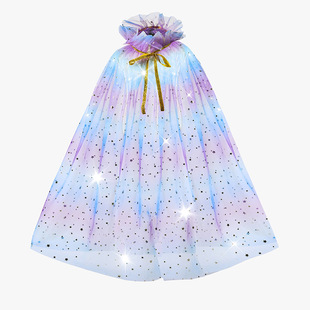 Amazon Super Fairy Children's Shawl Bow Mesh Cloak LED Luminous Princess Cloak Cosplay Costume