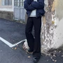 修身微喇男女显瘦西装裤