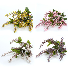 プラスチックの花の卸売りの鉢植えの装飾の結婚のシミュレーションの花の生け花の配材の撮影の道具の5叉のアカシアの豆の吉祥の果実
