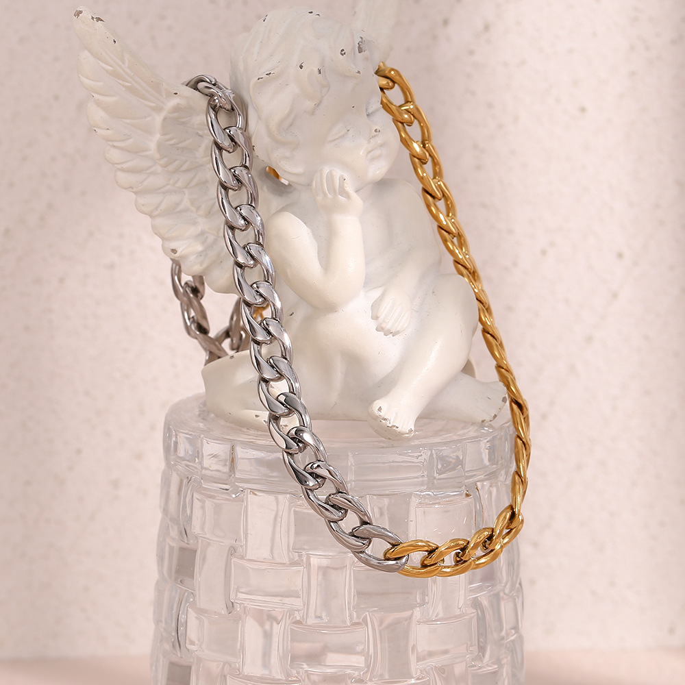 Hip-Hop Geometric Stainless Steel Plating Necklace