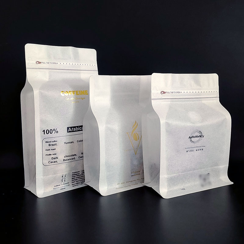 环保可热封烫金米纸咖啡袋