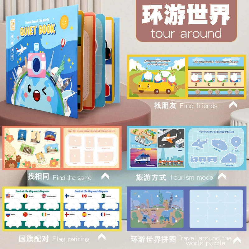 Детская познавательная книга с наклейками Montessori, игрушка, раннее образование, обучение, грамотность