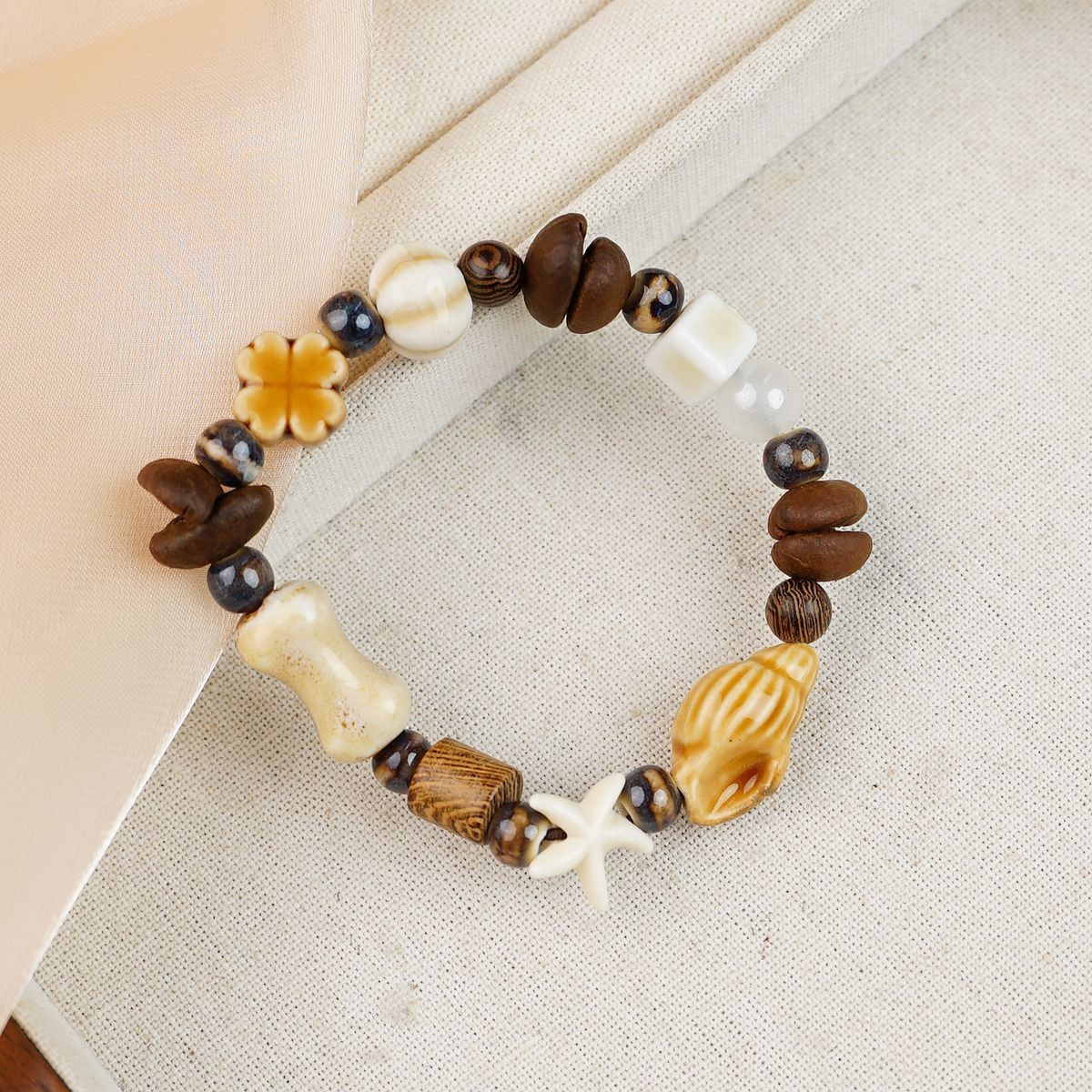 Jingdezhen pulsera de cerámica de verano mujer alta sensación galletas serie de gatos nicho diseño universal pulsera alta sensación