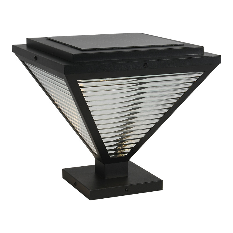 Nueva luz solar de cabeza de columna, luz de jardín al aire libre, puerta de villa impermeable para el hogar, luz de columna, puerta de pared de jardín, luz de patio