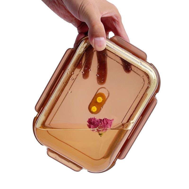 Caja de almacenamiento de vidrio calentamiento de microondas caja de almuerzos frutas caja de almuerzos sellado de grado alimenticio con tazón de comidas caja de comidas