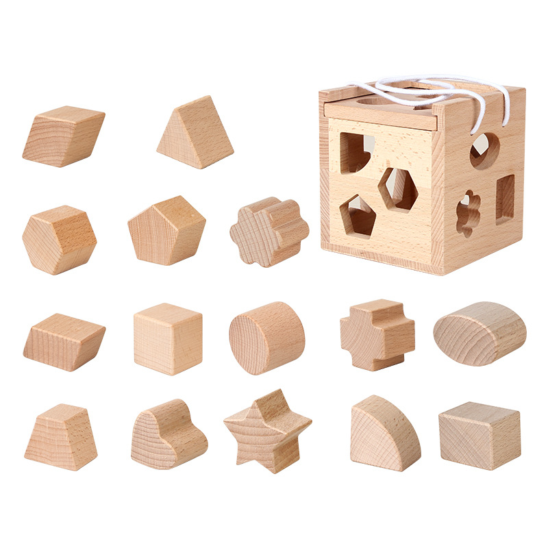 Montessori sensorial ayuda de enseñanza infantil juguetes de clasificación de geometría caja de entrada de geometría edición internacional