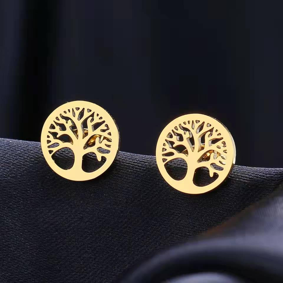 Title 1, Ladies Round Lucky Life Tree Earrings Beautifu...