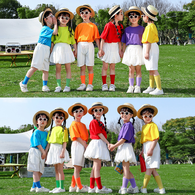 Children's Day Children's Cheerleading Team Performance Clothing Cheerleading Elementary School Students Sports Kindergarten Colorful Graduation Class Uniform 