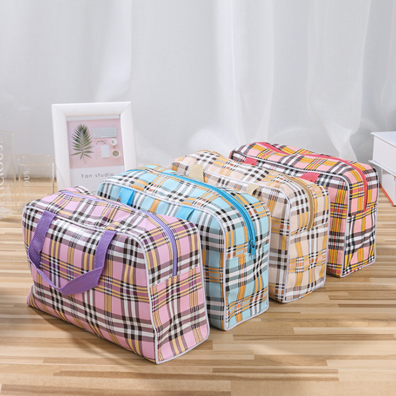 방수 세면 도구 가방 새로운 두꺼운 격자 무늬 여행 휴대용 화장품 세면 도구 보관 휴대용 목욕 가방 대용량