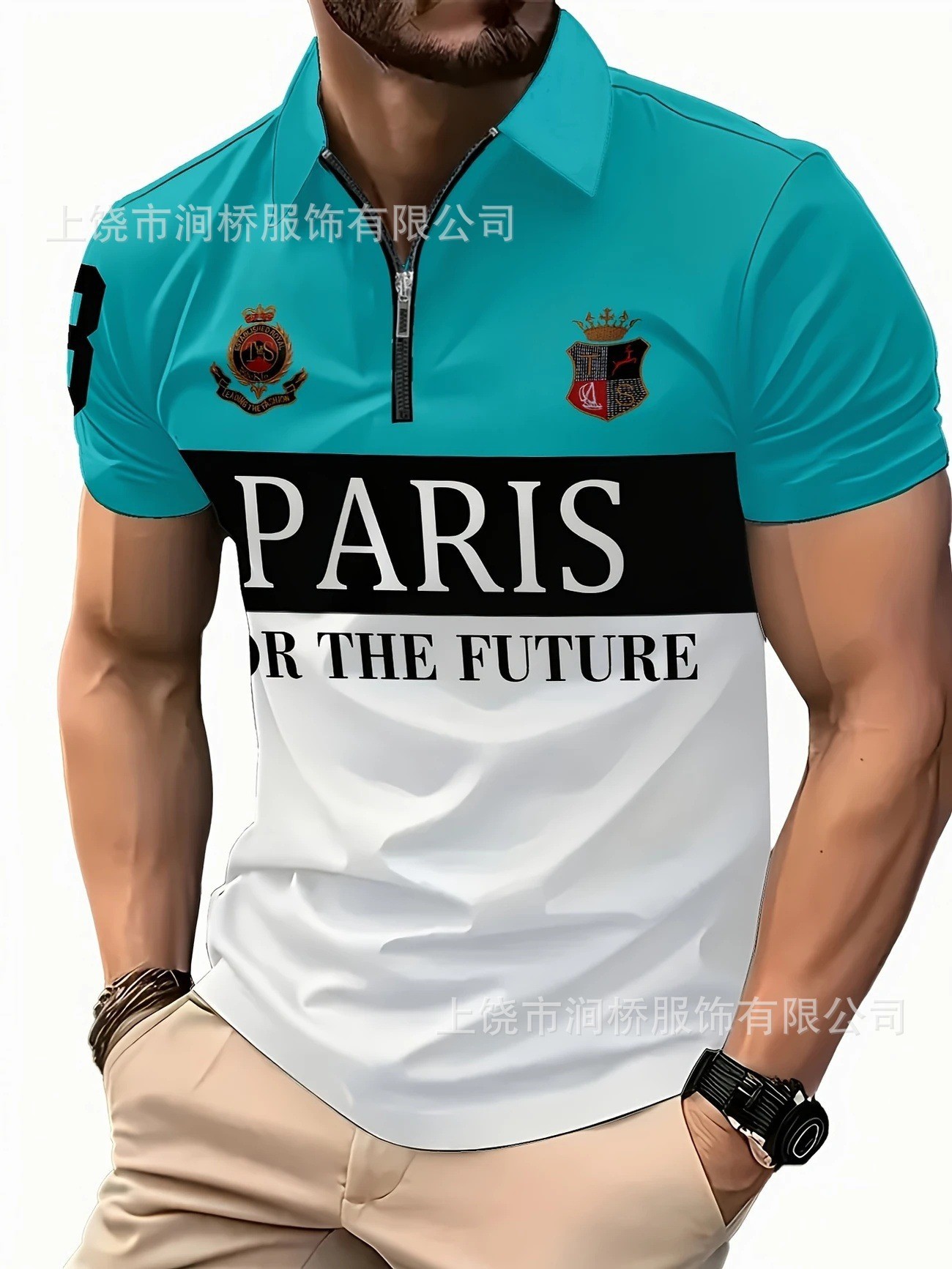 Polo de hombre con estampado 3D para comercio transfronterizo 2025, camiseta polo sin mangas informal con patrón para hombre, estilo D de seda helada.