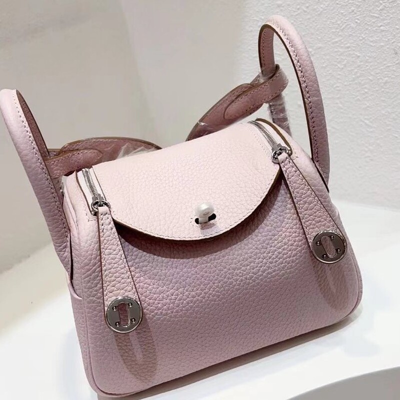 Tc Cowhide Semi-Waxed Thread-Stitched Dreamy Purple 19 Lindy Bag with Lychee Pattern Doctor's Bag for Women, Handbag, Shoulder Bag, Crossbody Bag
