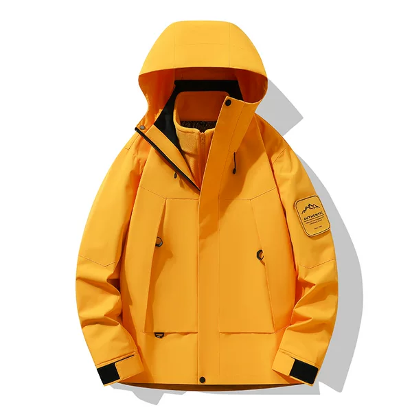 Autumn and winter three-in-one windbreaker for women and couples, thickened and warm two-piece set with fleece lining, outdoor sports windbreaker