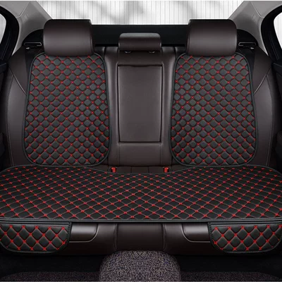 Seat cushion, seat cover four-season cushion leather diamond - red-black-back-seat